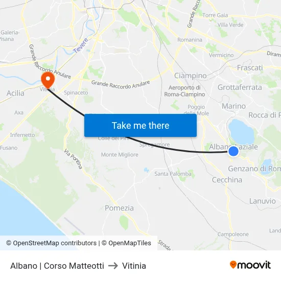 Albano | Matteotti Avenue to Vitinia map