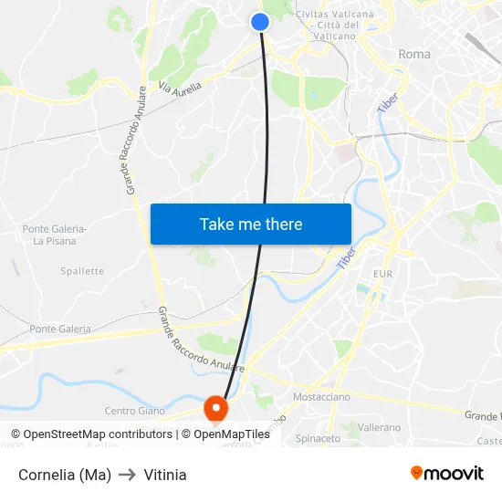 Cornelia (MA) to Vitinia map