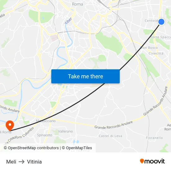 Meli to Vitinia map