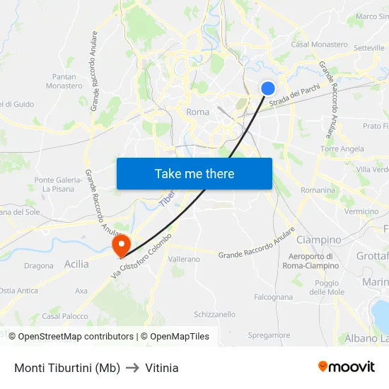 Monti Tiburtini (MB) to Vitinia map