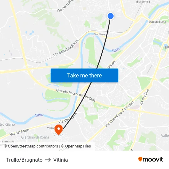 Trullo/Brugnato to Vitinia map