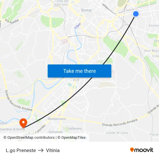 Largo Preneste to Vitinia map
