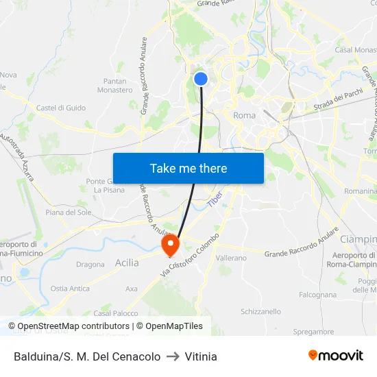 Balduina/Santa Maria Del Cenacolo to Vitinia map