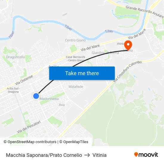 Macchia Saponara/Prato Cornelio to Vitinia map