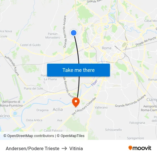 Andersen/Podere Trieste to Vitinia map