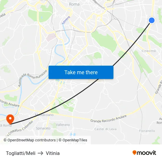 Togliatti/Meli to Vitinia map