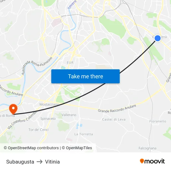 Subaugusta to Vitinia map
