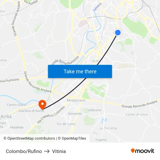 Colombo/Rufino to Vitinia map