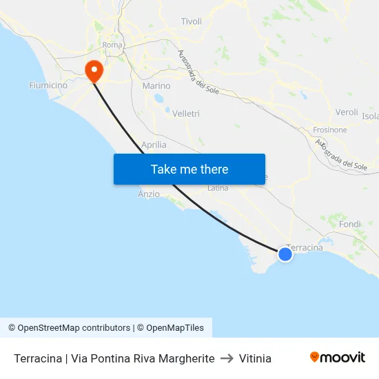 Terracina | Via Pontina Riva Margherite to Vitinia map