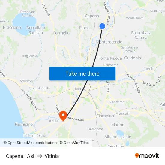 Capena | Health Center to Vitinia map