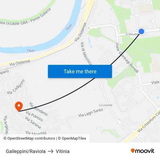 Galleppini/Raviola to Vitinia map