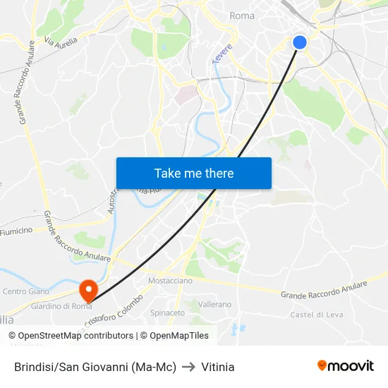 Brindisi/San Giovanni (Ma-Mc) to Vitinia map