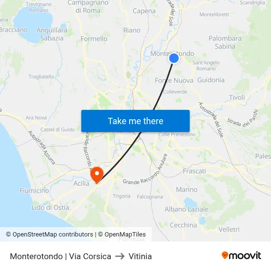 Monterotondo | Corsica Street to Vitinia map