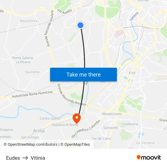 Eudes to Vitinia map