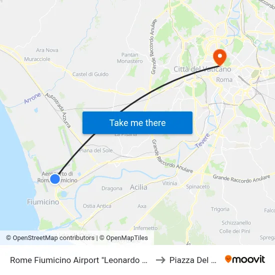 Rome Fiumicino Airport "Leonardo Da Vinci" (Fco) to People's Square map