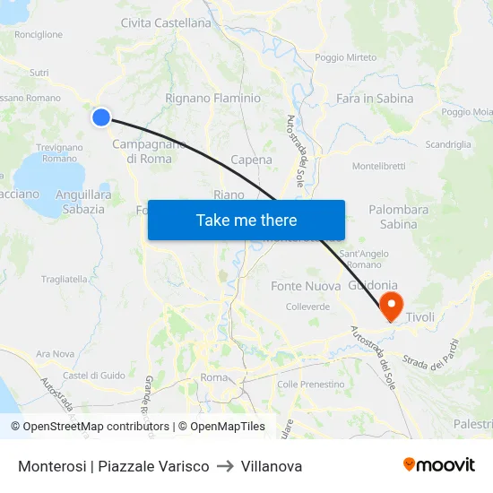 Monterosi | Piazzale Varisco to Villanova map