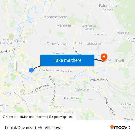 Fucini/Davanzati to Villanova map