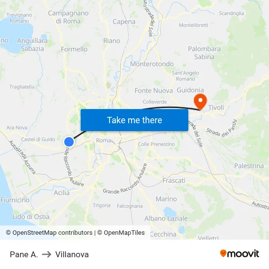 Pane A. to Villanova map