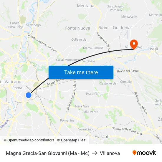 Magna Grecia-San Giovanni (MA - MC) to Villanova map