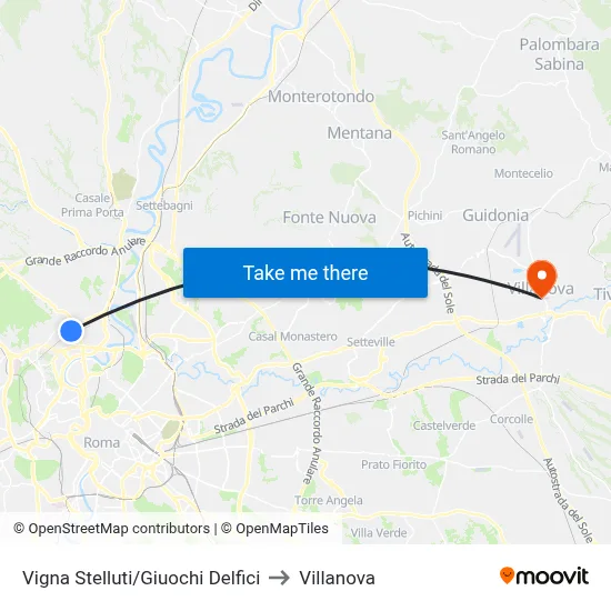 Vigna Stelluti/Delphic Games to Villanova map