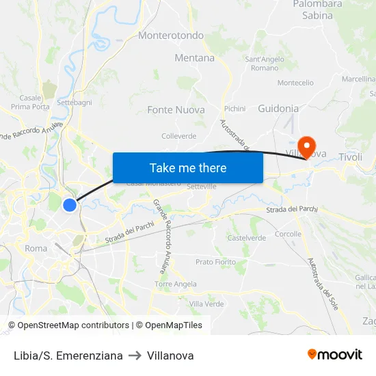 Libya/St. Emerenziana to Villanova map