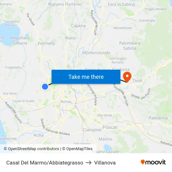 Casal Del Marmo/Abbiategrasso to Villanova map