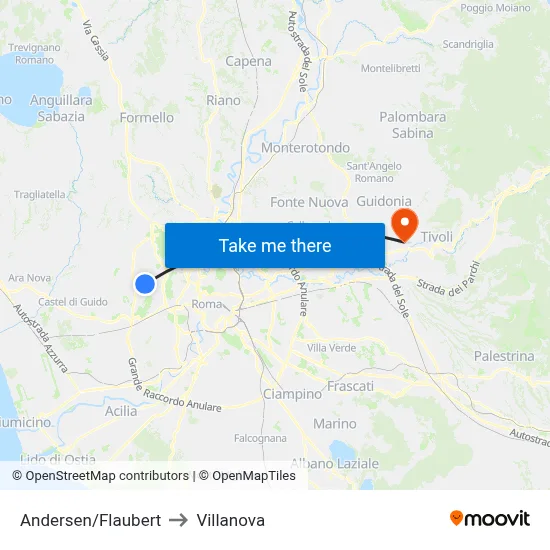 Andersen/Flaubert to Villanova map