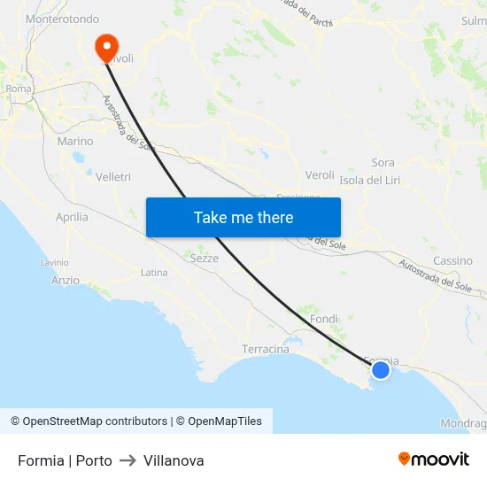 Formia | Port to Villanova map