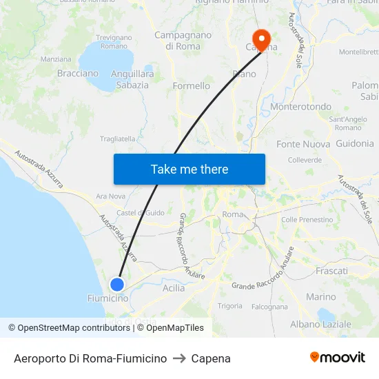 Aeroporto Di Roma-Fiumicino to Capena map