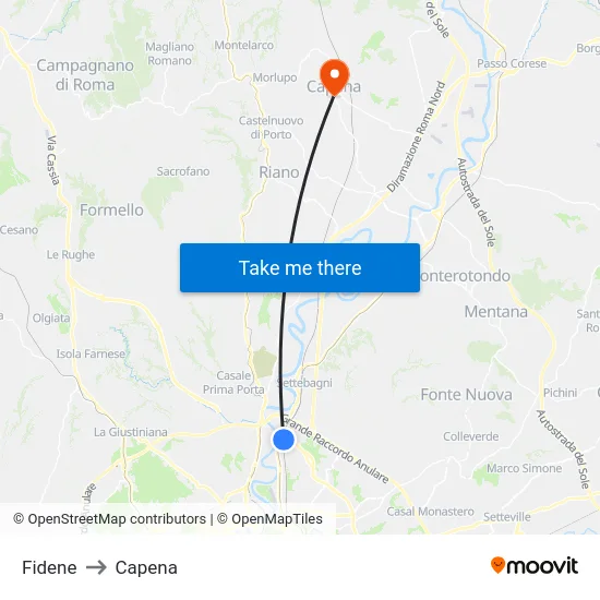 Fidene to Capena map