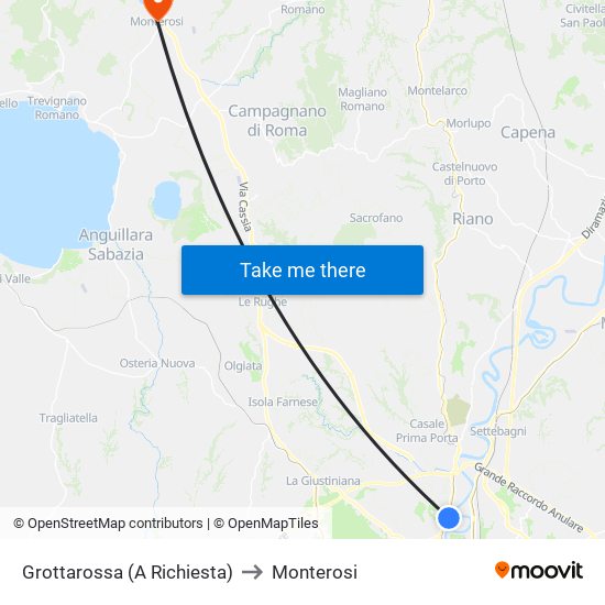 Grottarossa (A Richiesta) to Monterosi map