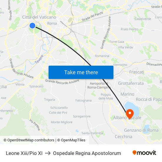 Leone Xiii/Pio XI to Ospedale Regina Apostolorum map