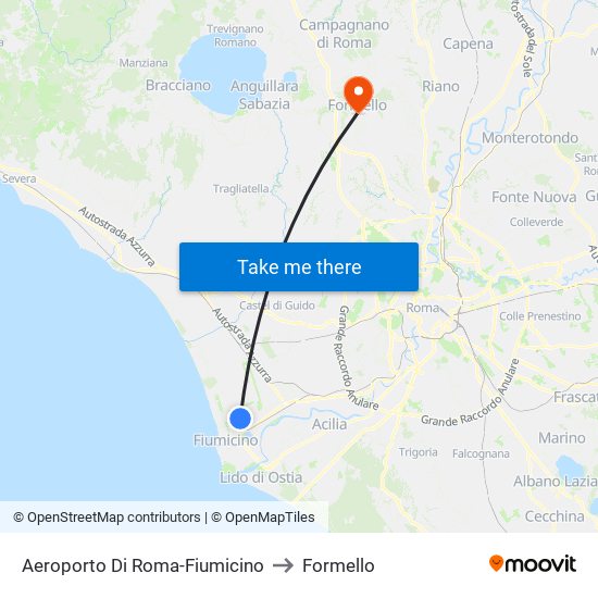 Aeroporto Di Roma-Fiumicino to Formello map