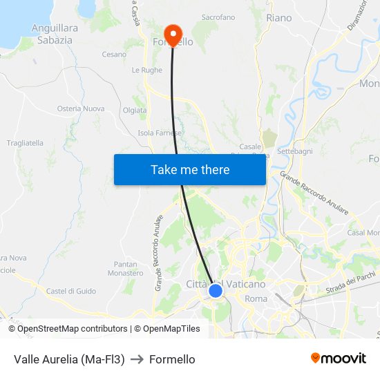 Valle Aurelia (Ma - Fl3) to Formello map