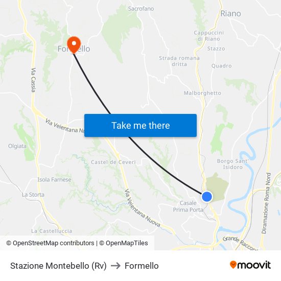 Stazione Montebello (Rv) to Formello map