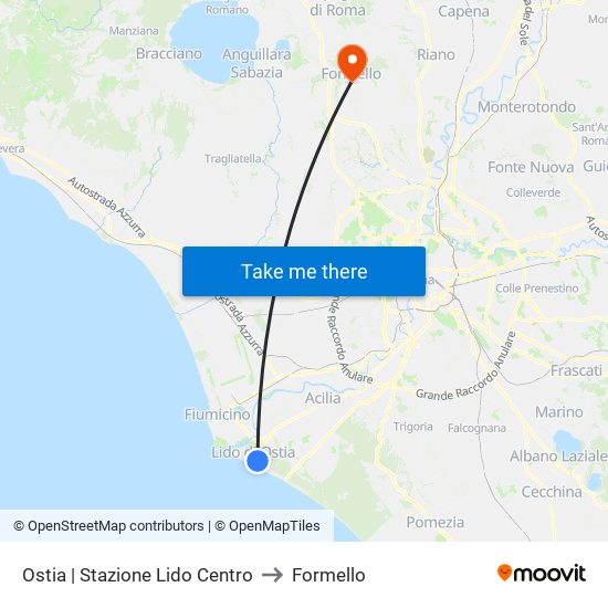 Ostia | Stazione Lido Centro to Formello map