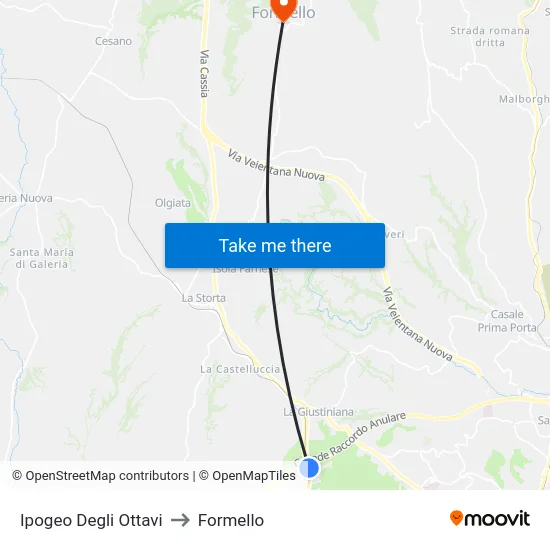 Ipogeo Degli Ottavi to Formello map
