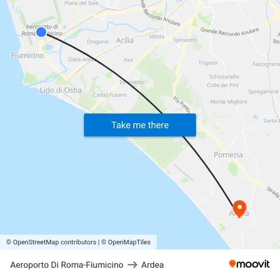 Aeroporto Di Roma-Fiumicino to Ardea map