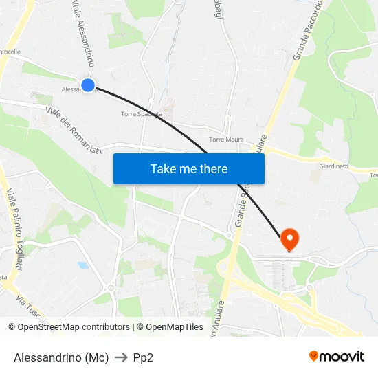 Alessandrino (Mc) to PP2 map