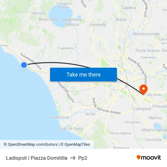 Ladispoli | Domitilla Square to PP2 map