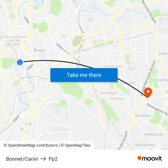 Bonnet/Carini to PP2 map