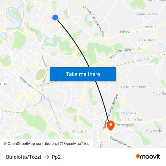 Bufalotta/Tozzi to PP2 map