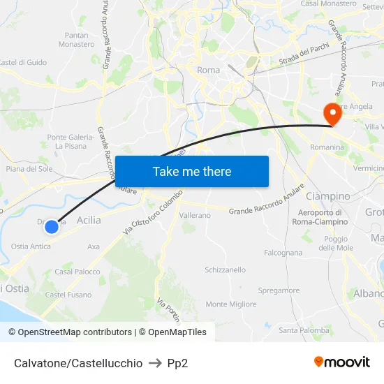 Calvatone/Castellucchio to PP2 map