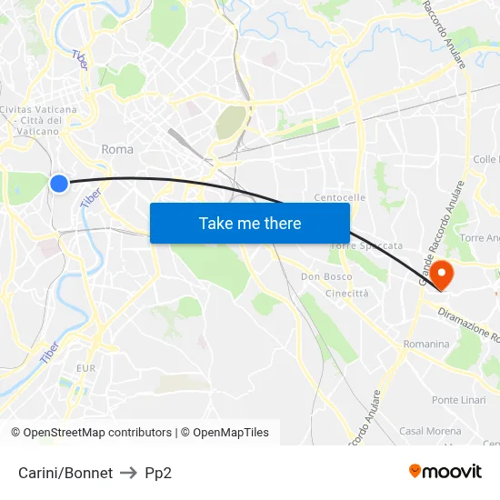 Carini/Bonnet to PP2 map