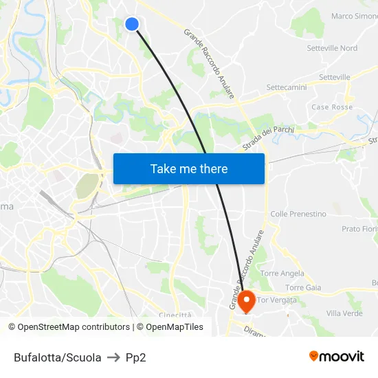 Bufalotta/School to PP2 map