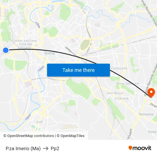 Irnerio Square (Ma) to PP2 map