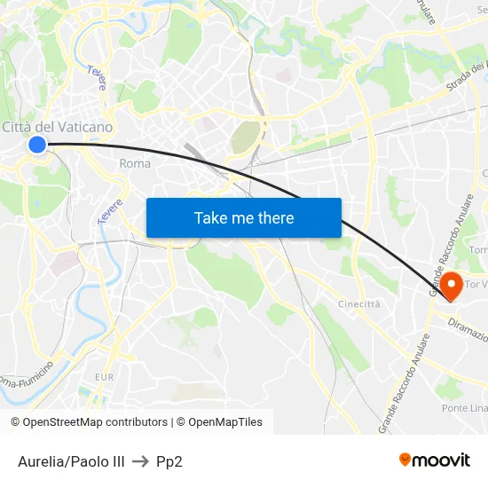 Aurelia/Paolo III to PP2 map