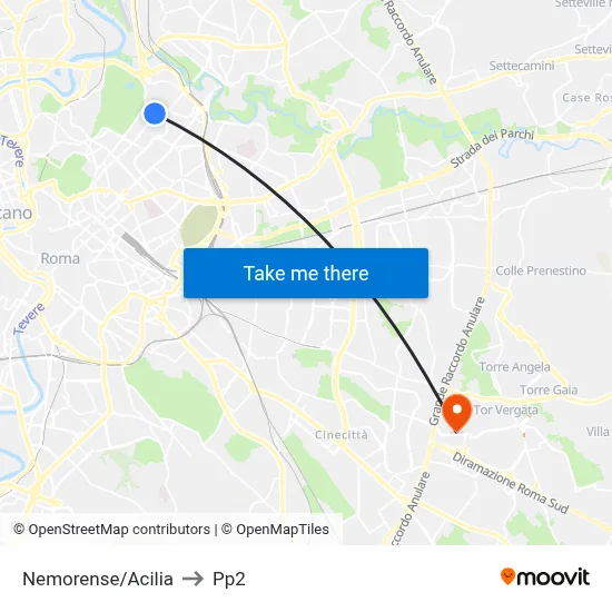 Nemorense/Acilia to PP2 map