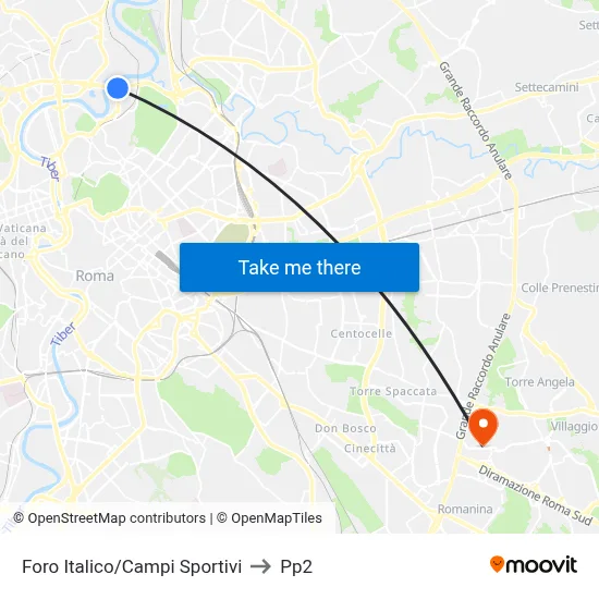 Italian Forum/Sports Fields to PP2 map