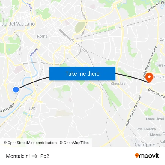 Montalcini to PP2 map